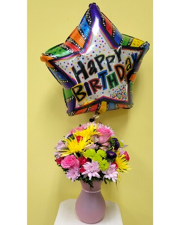 Birthday Surprise Flower Arrangement