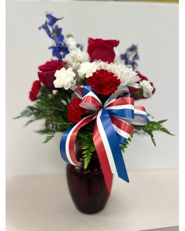 Patriotic Tribute Flower Arrangement