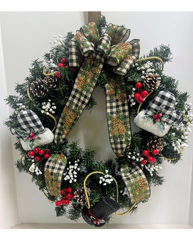Christmas Wreath - Silk Flower Arrangement