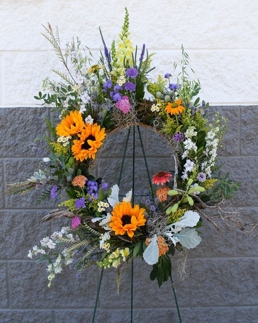Rocky Mountain Tribute Wreath Flower Arrangement