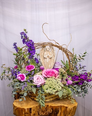 Guardian Angel Basket Flower Arrangement