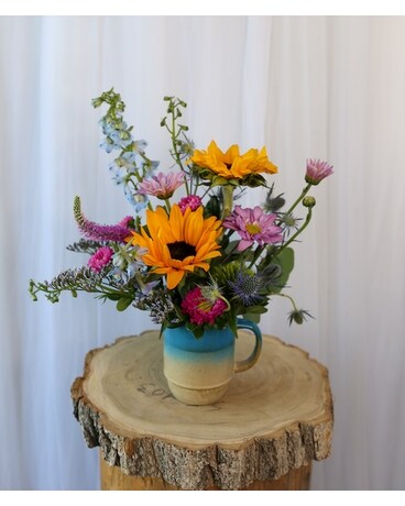 Cup Of Cheer Flower Arrangement