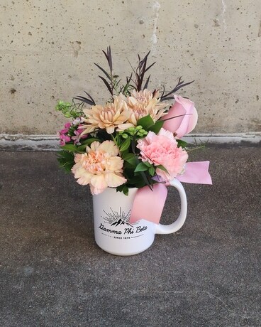 Gamma Phi Beta Mug Arrangement Flower Arrangement