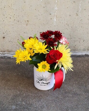 Chi Omega Mug Arrangement Flower Arrangement