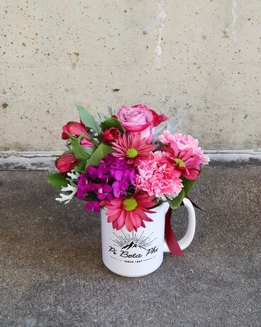 Pi Beta Phi Mug Arrangement Flower Arrangement