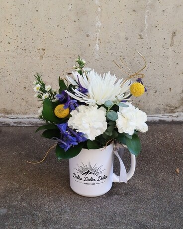 Tri Delta Mug Arrangement Flower Arrangement