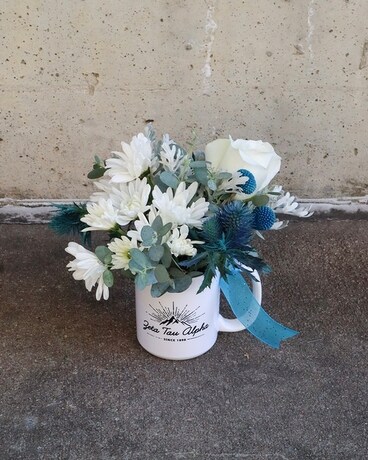 Zeta Tau Alpha Mug Arrangement Flower Arrangement