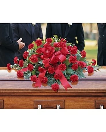 Red Regards Casket Spray Custom product