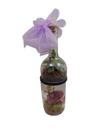 dried flowers and wine Specialty Arrangement