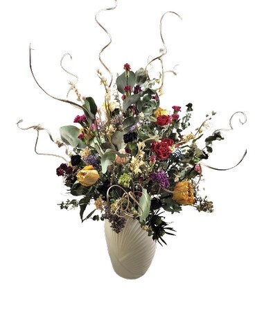 collection of dried flowers in white vase Dried Flowers