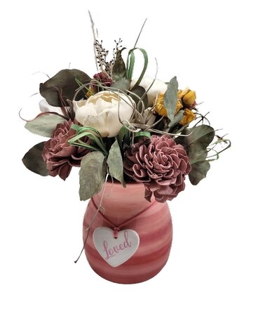 loved vase with dried and wood flowers Dried Flowers