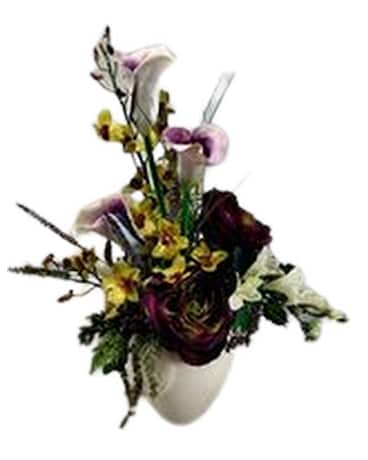 purple silk floral arrangement Dried Flowers
