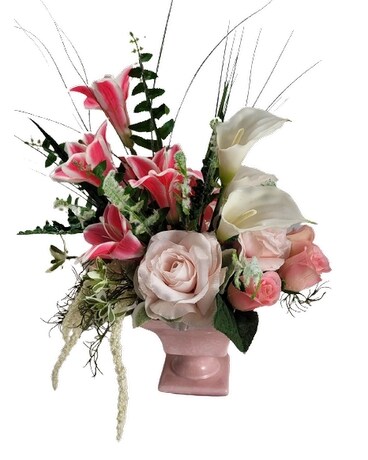 pink delight silk arrangement Dried Flowers