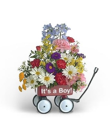 Baby's First Wagon (Boy) Flower Arrangement