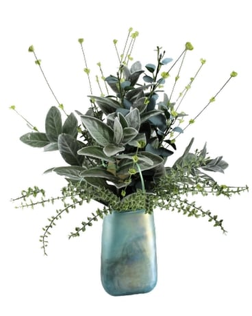 natural look all greens faux flowers Custom product