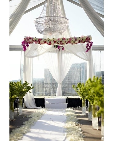 PInk Floral Wedding Arch Wedding Arrangement