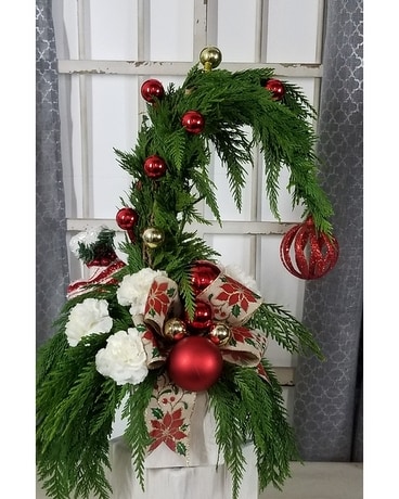 christmas tree flower arrangement