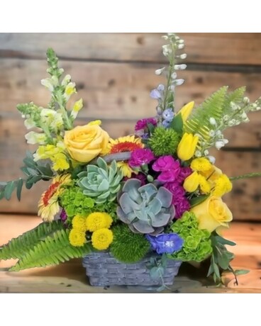 Fiesta Basket by Parisian Florist Flower Arrangement