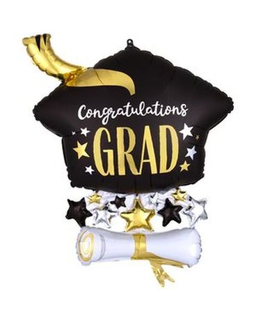 Cap and Diploma Balloon Flower Arrangement