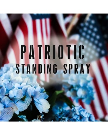 Patriotic Colors Standing Spray Sympathy Arrangement