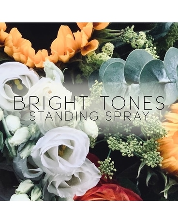 Bright Tones Standing Spray Sympathy Arrangement