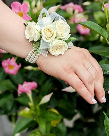 White Rose Wrist Corsage Corsage
