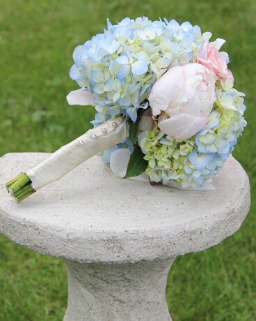 Pastel Blue Bridal Bouquet Flower Arrangement