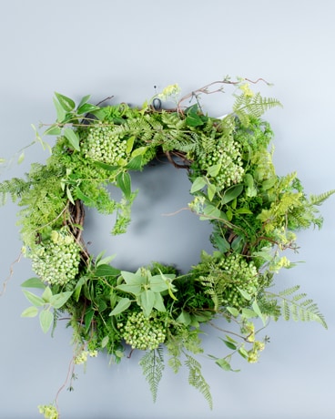 Silk Green Wreath Flower Arrangement