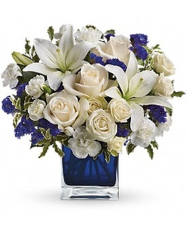 Sapphire Skies Cube Flower Arrangement