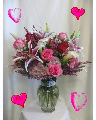 I Heart You Flower Arrangement