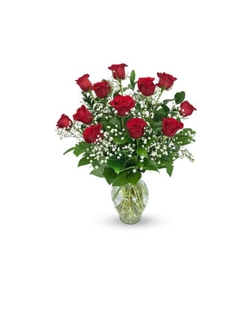 Classic Red Roses Flower Arrangement