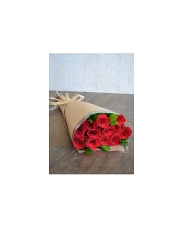 RED ROSES WRAPPED Flowers