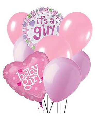 Baby Girl Balloon Bouquet | It's a Girl Balloons | Angelone's Florist