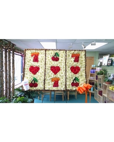 Cherries, Hearts and Lucky 7's Specialty Arrangement