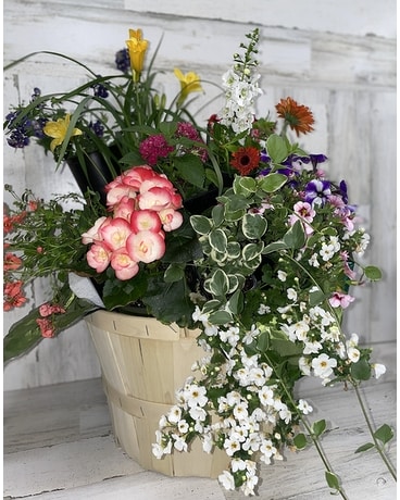 Blooming Basket Flower Arrangement