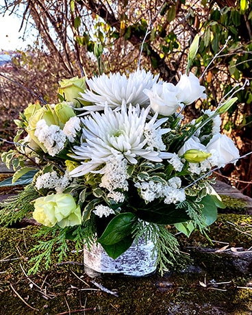 Timber Snow Flower Arrangement