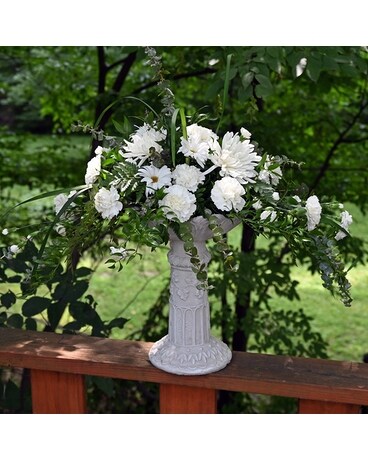 Peaceful Bird Bath Flower Arrangement