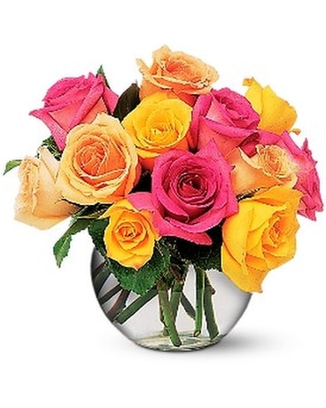 Multi-Colored Roses Flower Arrangement