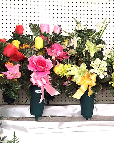 Cemetery Cans Sympathy Arrangement