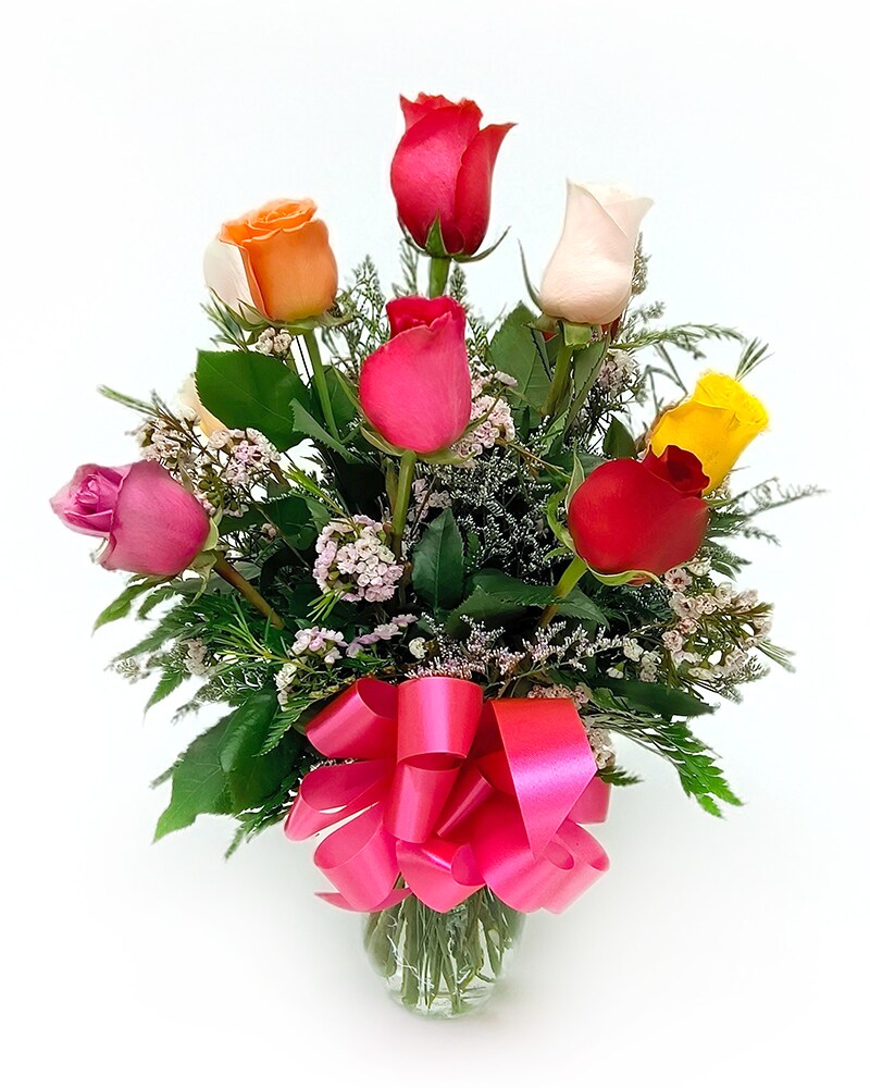 ジャイアントフラワー　レインボー風ローズ Mom's Rainbow of Roses in Indianapolis IN - Gillespie Florists