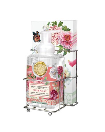 Blush Peony Foaming Hand Soap Napkin Set Gifts