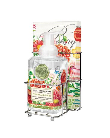Poppies and Posies Foaming Hand Soap Napkin Set Gifts