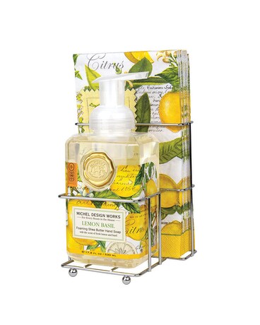 Lemon Basil Foaming Hand Soap Napkin Set Gifts
