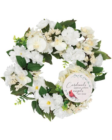 Cardinals Appear Silk Wreath Wreath