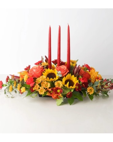 Harvest Gathering Centerpiece Flower Arrangement