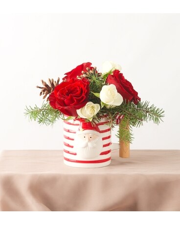 Santa Mug Flower Arrangement