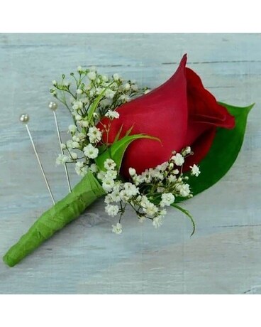 Classic Red Rose Boutonniere Corsage