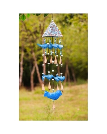 Sky Blue Bird Garden Bells Gifts