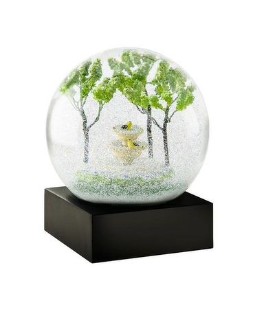Goldfinch Fountain Snow Globe Flower Arrangement