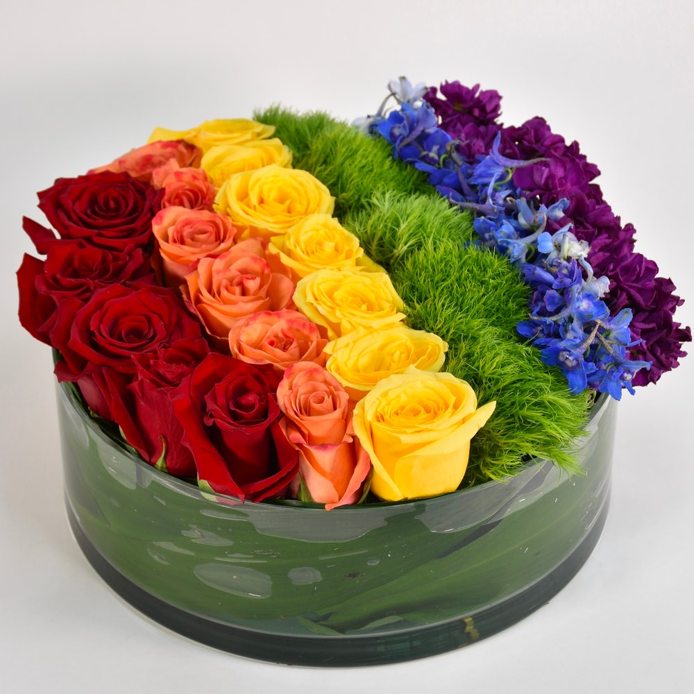 Shop Rainbow of Roses Flower Bouquet - Starbright NYC